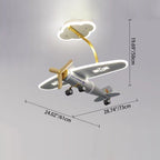 Lumendat Contemporary Creative Metal & Acrylic Airplane Shape LED Semi-Flush Mount Ceiling Light For Kids Bedroom & Living Room Lumendat