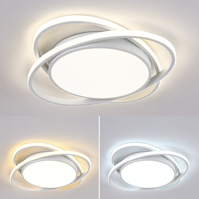 Modern Minimalist Iron Acrylic Round LED Flush Mount Ceiling Light for Bedroom & Living Room