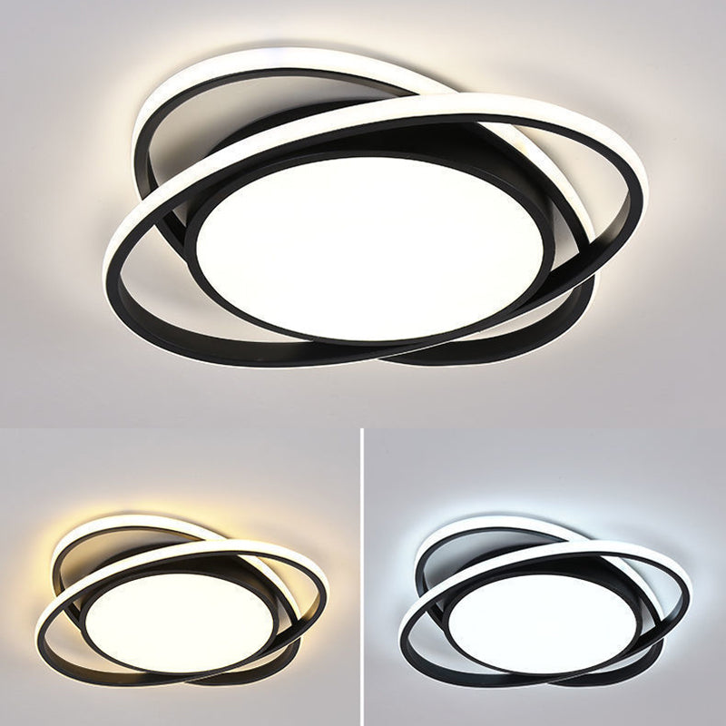 Modern Minimalist Iron Acrylic Round LED Flush Mount Ceiling Light for Bedroom & Living Room