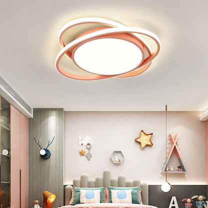 Modern Minimalist Iron Acrylic Round LED Flush Mount Ceiling Light for Bedroom & Living Room