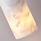 Modern Minimalist Brass & Marble Cylinder 1-Light Pendant Light For Bedroom, Living Room & Dining Room