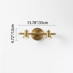 Traditional French Brass Linear Round 2/3/4/5-Light Vanity Light Wall Sconce Lamp With Rotatable Shades For Bathroom, Vanity Mirror & Bedroom
