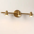 Traditional French Brass Linear Round 2/3/4/5-Light Vanity Light Wall Sconce Lamp With Rotatable Shades For Bathroom, Vanity Mirror & Bedroom