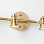 Traditional French Brass Linear Round 2/3/4/5-Light Vanity Light Wall Sconce Lamp With Rotatable Shades For Bathroom, Vanity Mirror & Bedroom