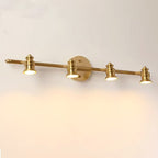 Traditional French Brass Linear Round 2/3/4/5-Light Vanity Light Wall Sconce Lamp With Rotatable Shades For Bathroom, Vanity Mirror & Bedroom