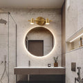 Traditional French Brass Linear Round 2/3/4/5-Light Vanity Light Wall Sconce Lamp With Rotatable Shades For Bathroom, Vanity Mirror & Bedroom