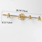 Traditional French Brass Linear Round 2/3/4/5-Light Vanity Light Wall Sconce Lamp With Rotatable Shades For Bathroom, Vanity Mirror & Bedroom