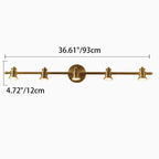 Traditional French Brass Linear Round 2/3/4/5-Light Vanity Light Wall Sconce Lamp With Rotatable Shades For Bathroom, Vanity Mirror & Bedroom