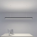 Seamless LED Retina-friendly Pendant Light - Industrial Aluminum Linear Lighting for Home Office