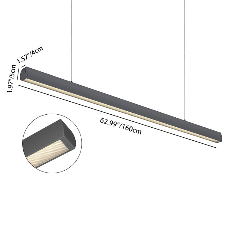 Seamless LED Retina-friendly Pendant Light - Industrial Aluminum Linear Lighting for Home Office