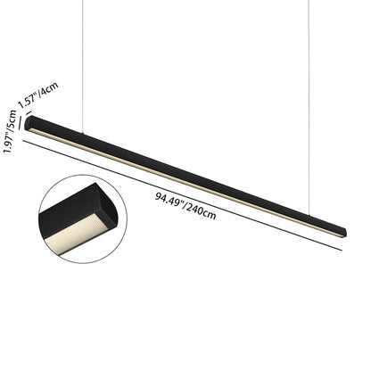 Seamless LED Retina-friendly Pendant Light - Industrial Aluminum Linear Lighting for Home Office