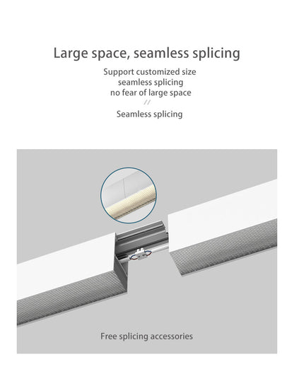 Retina-Friendly Industrial Office Linear Light - Industrial Style & Seamless Splicing Flush Mount Ceiling Light For Home Office