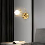 Contemporary Creative Glass & Copper Deer Antler Shape 1-Light Wall Sconce Lamp For Bedroom & Living Room