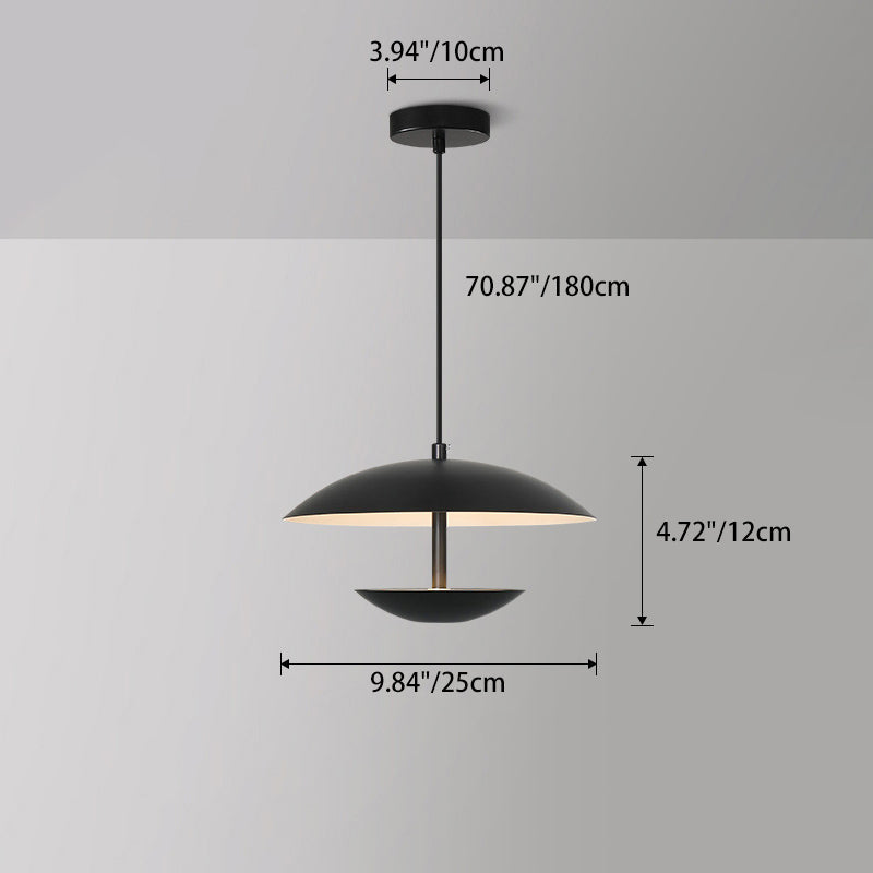 Contemporary Creative Iron Semi-circle Ufo Shape LED Pendant Light for Bedroom & Living Room BulbSquare