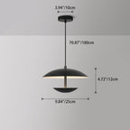Contemporary Creative Iron Semi-circle Ufo Shape LED Pendant Light for Bedroom & Living Room BulbSquare