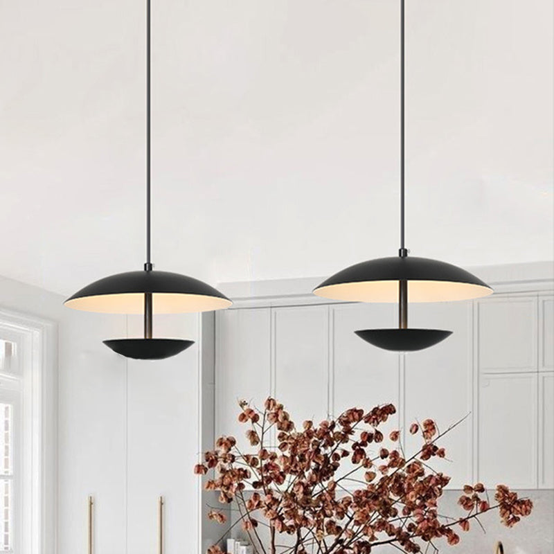 Contemporary Creative Iron Semi-circle Ufo Shape LED Pendant Light for Bedroom & Living Room BulbSquare