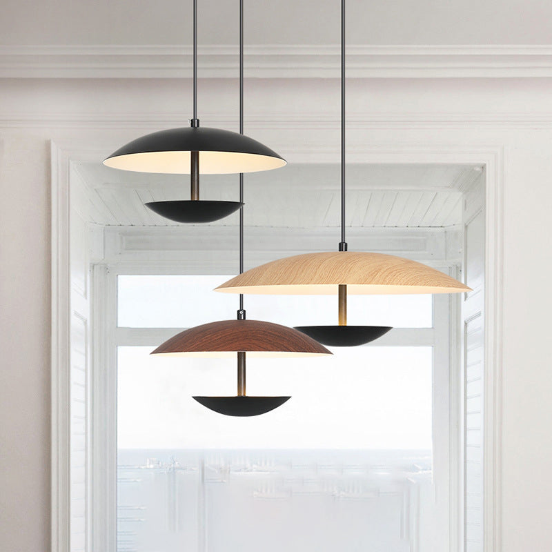 Contemporary Creative Iron Semi-circle Ufo Shape LED Pendant Light for Bedroom & Living Room BulbSquare