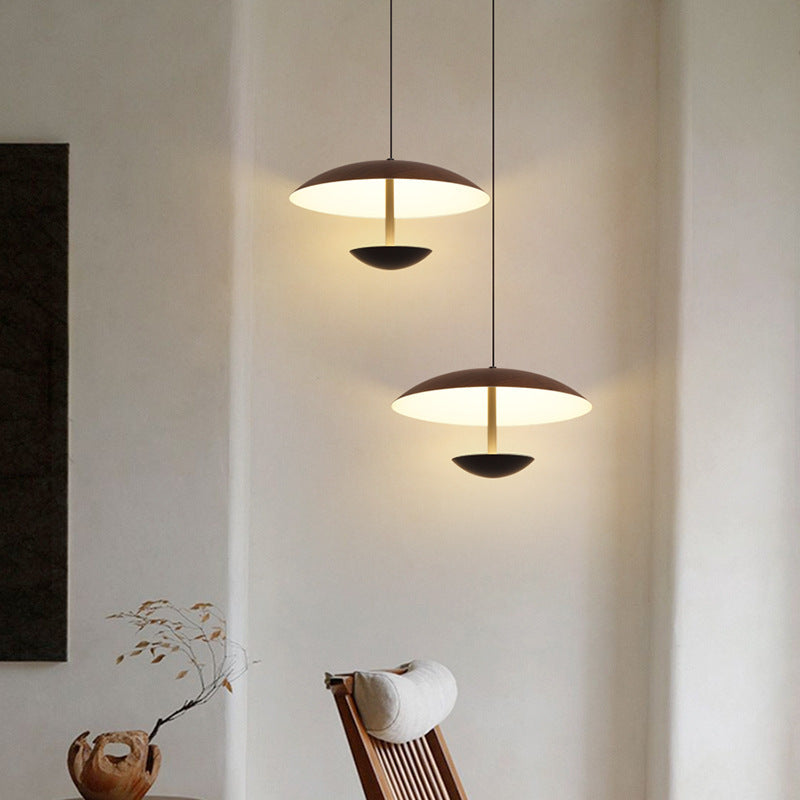 Contemporary Creative Iron Semi-circle Ufo Shape LED Pendant Light for Bedroom & Living Room BulbSquare