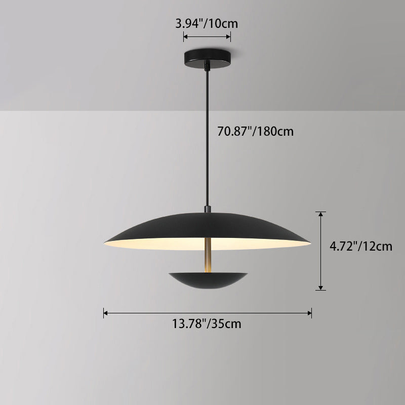 Contemporary Creative Iron Semi-circle Ufo Shape LED Pendant Light for Bedroom & Living Room BulbSquare