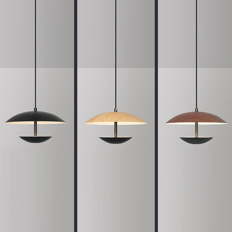 Contemporary Creative Iron Semi-circle Ufo Shape LED Pendant Light for Bedroom & Living Room BulbSquare