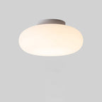 Modern Minimalist Iron & PE Apple Shape LED Semi-Flush Mount Ceiling Light For Bedroom & Living Room
