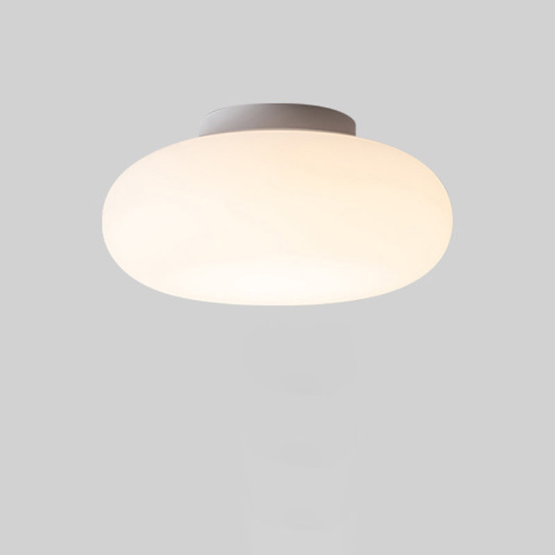 Modern Minimalist Iron & PE Apple Shape LED Semi-Flush Mount Ceiling Light For Bedroom & Living Room