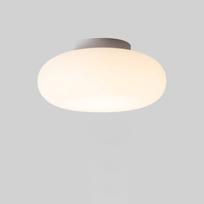 Modern Minimalist Iron & PE Apple Shape LED Semi-Flush Mount Ceiling Light For Bedroom & Living Room