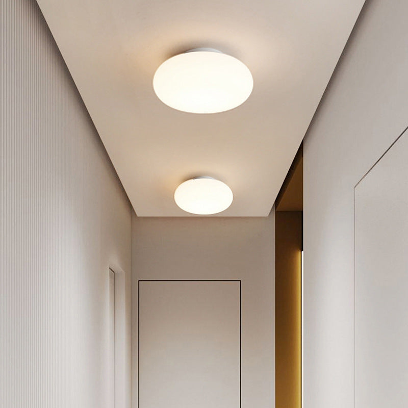 Modern Minimalist Iron & PE Apple Shape LED Semi-Flush Mount Ceiling Light For Bedroom & Living Room