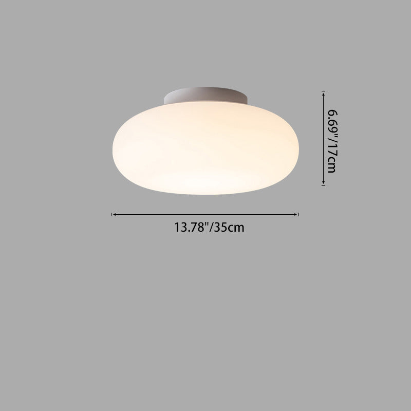 Modern Minimalist Iron & PE Apple Shape LED Semi-Flush Mount Ceiling Light For Bedroom & Living Room