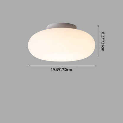Modern Minimalist Iron & PE Apple Shape LED Semi-Flush Mount Ceiling Light For Bedroom & Living Room