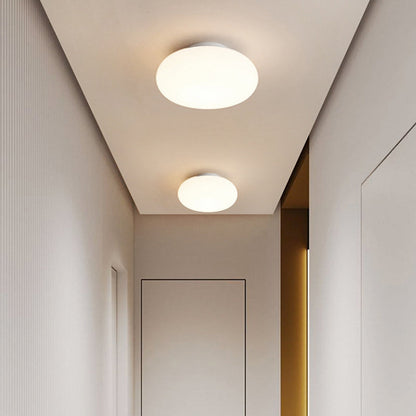 Modern Minimalist Iron & PE Apple Shape LED Semi-Flush Mount Ceiling Light For Bedroom & Living Room