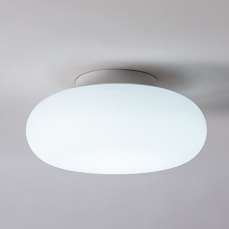 Modern Minimalist Iron & PE Apple Shape LED Semi-Flush Mount Ceiling Light For Bedroom & Living Room