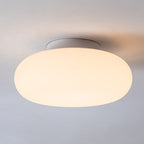 Modern Minimalist Iron & PE Apple Shape LED Semi-Flush Mount Ceiling Light For Bedroom & Living Room