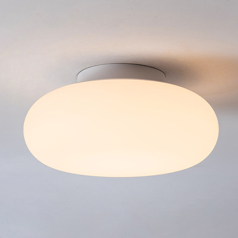 Modern Minimalist Iron & PE Apple Shape LED Semi-Flush Mount Ceiling Light For Bedroom & Living Room