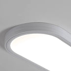 Modern Minimalist Acrylic Aluminum Iron Long Oval LED Flush Mount Ceiling Light For Bedroom & Living Room