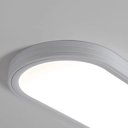 Modern Minimalist Acrylic Aluminum Iron Long Oval LED Flush Mount Ceiling Light For Bedroom & Living Room