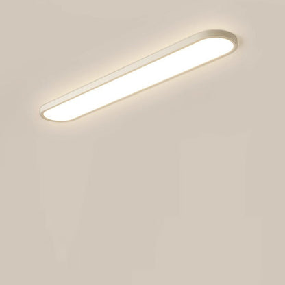 Modern Minimalist Acrylic Aluminum Iron Long Oval LED Flush Mount Ceiling Light For Bedroom & Living Room
