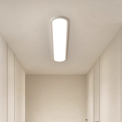 Modern Minimalist Acrylic Aluminum Iron Long Oval LED Flush Mount Ceiling Light For Bedroom & Living Room