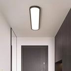 Modern Minimalist Acrylic Aluminum Iron Long Oval LED Flush Mount Ceiling Light For Bedroom & Living Room