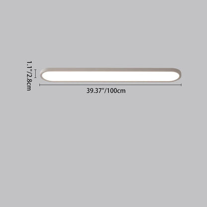 Modern Minimalist Acrylic Aluminum Iron Long Oval LED Flush Mount Ceiling Light For Bedroom & Living Room