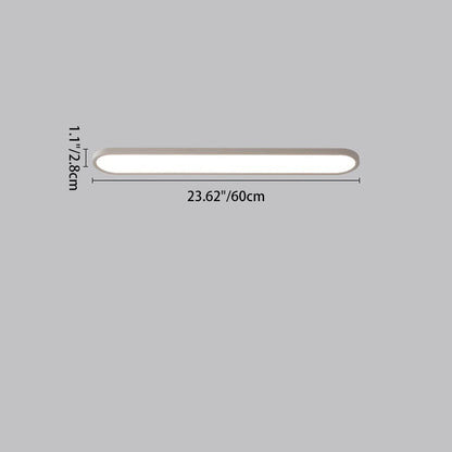 Modern Minimalist Acrylic Aluminum Iron Long Oval LED Flush Mount Ceiling Light For Bedroom & Living Room