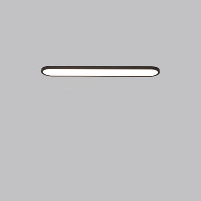 Modern Minimalist Acrylic Aluminum Iron Long Oval LED Flush Mount Ceiling Light For Bedroom & Living Room
