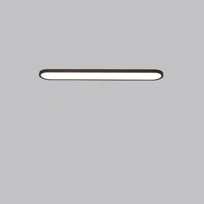 Modern Minimalist Acrylic Aluminum Iron Long Oval LED Flush Mount Ceiling Light For Bedroom & Living Room