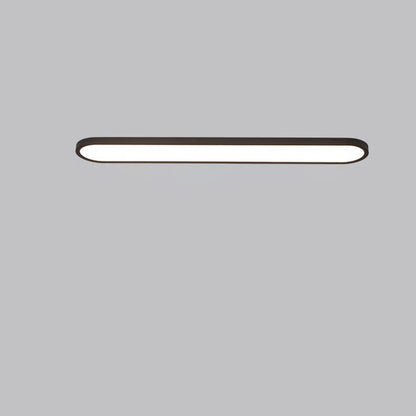 Modern Minimalist Acrylic Aluminum Iron Long Oval LED Flush Mount Ceiling Light For Bedroom & Living Room