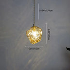Contemporary Creative Glass Wood Iron Irregular Stone 1-light Pendant Light for Bedroom & Living Room BulbSquare