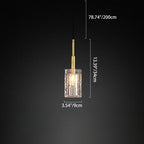 Modern Luxury Crystal Copper Cylindrical 1-light Pendant Light for Bedroom Living Room