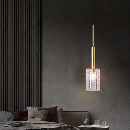 Modern Luxury Crystal Copper Cylindrical 1-light Pendant Light for Bedroom Living Room