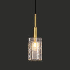 Modern Luxury Crystal Copper Cylindrical 1-light Pendant Light for Bedroom Living Room