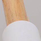 Modern Minimalist Fabric Wood Metal Round Cylinder 1-Light Pendant Light For Bedroom & Living Room