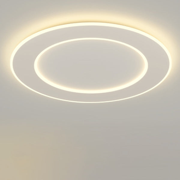 Modern Minimalist Pvc Iron Leaf-shaped Round LED Flush Mount Ceiling Light for Bedroom & Living Room